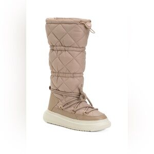 Pajar Quilted Beige Women's Winter Waterproof Nylon Boots